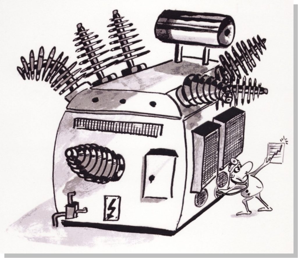 Skizze eines Transformators